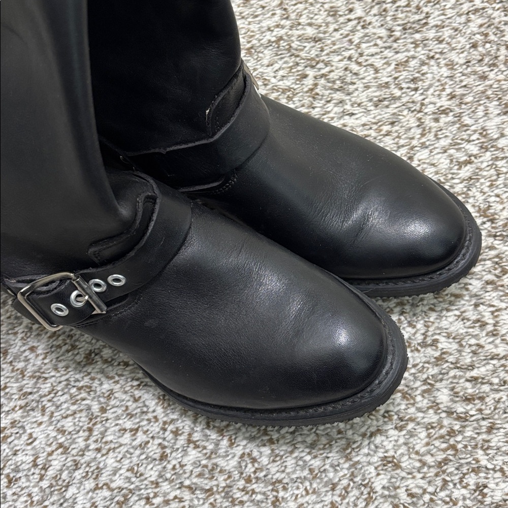 Harley Davidson black leather buckle boots 9 - Picture 3 of 8